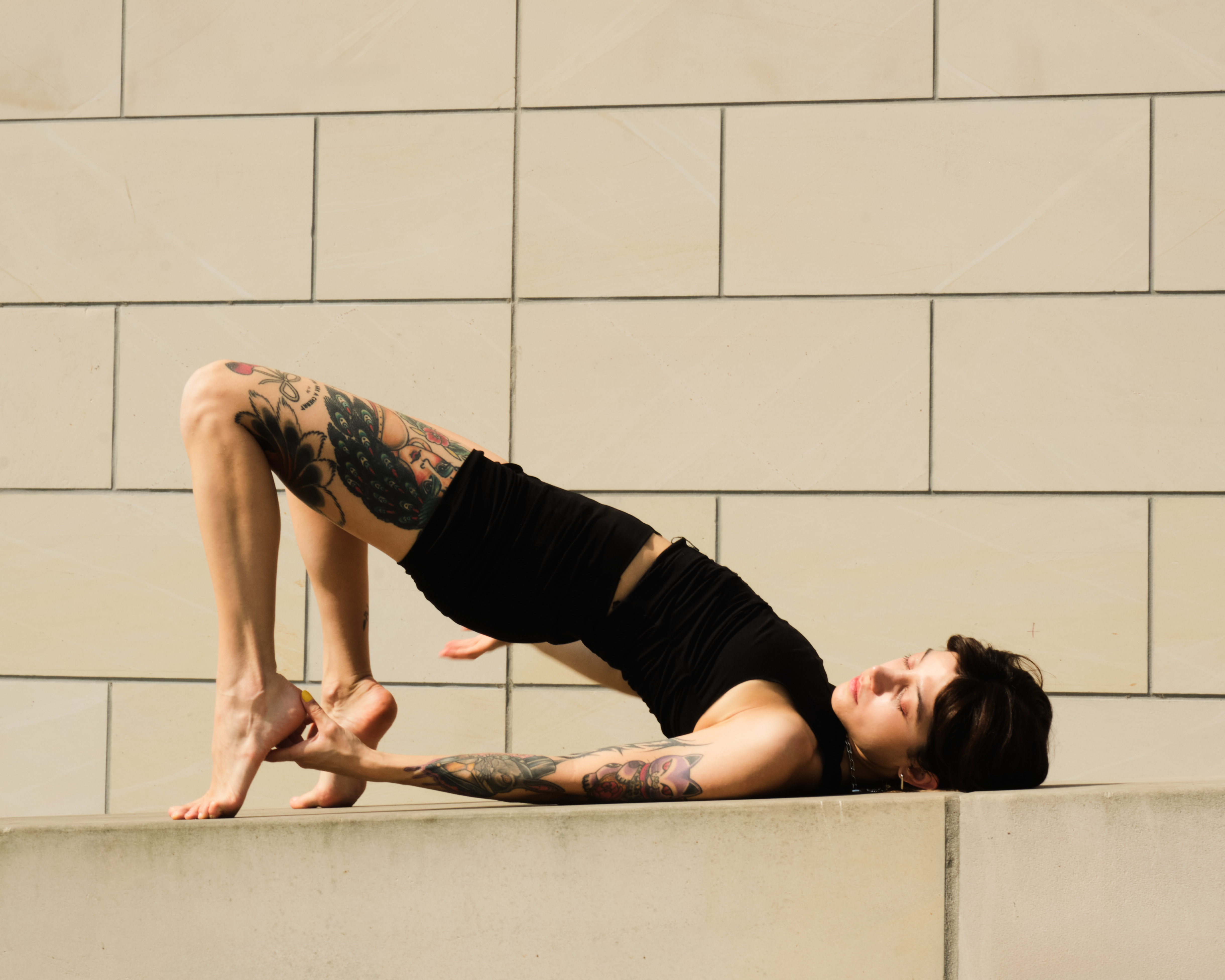 Yoga instructor in pose