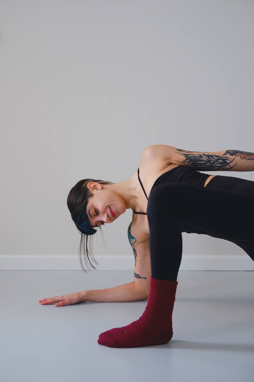 Yoga instructor in pose